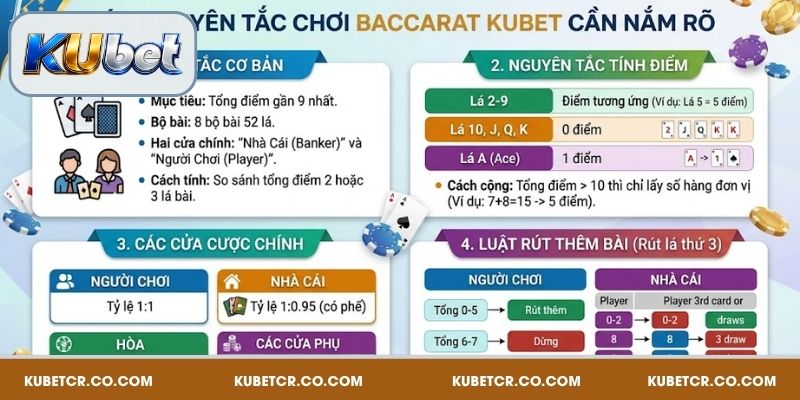 Các nguyên tắc chơi Baccarat Kubet cần nắm rõ